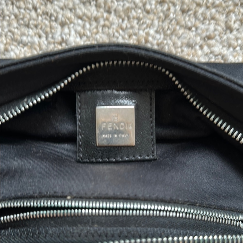 Fendi Black Belt Bag with Silver Accents
